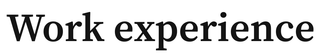 Work experience 1