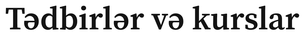Tədbirlər və kurslar