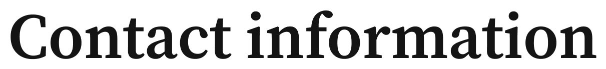 Contact information 1